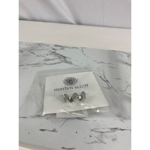 MARLYN SCHIFF Silver Disc Pave Adjustable Ring OS - Picture 6 of 6